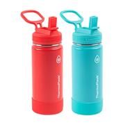 ThermoFlask 16oz Borraccia in acciaio inossidabile 2 pezzi Rosso e acquamarina
