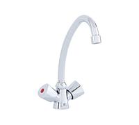 Thermoflow QMIX12 QMIX 12 N - Rubinetto a due manopole per mensola sottolavello, cromato