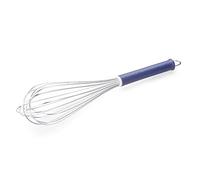 Thermohauser 5000145025 - Frusta in acciaio INOX, lunghezza 30 cm, manico in plastica blu e gancio, con 16 passanti, manico in PA, rinforzato con fibra di vetro, passanti in filo metallico