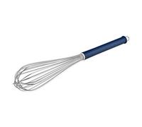 thermohauser 5000145055 - Frusta in acciaio INOX, lunghezza 45 cm, manico in plastica blu e gancio, con 16 passanti, manico in PA
