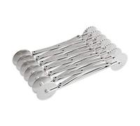 Thermohauser 5000268855 Tagliapasta (Acciaio Inossidabile), 7 Pezzi, con Ruote Ondulate e Lisce, Dimensioni Ruota: 5,5 cm, Inox