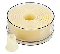 thermohauser 8300017399 - Set di 9 formine per biscotti in nylon, rotonde e ondulate, diametro: 2,0-10,0 cm, in plastica
