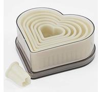 thermohauser 8300031462 - Set di stampi in nylon, a forma di cuore, colore: Bianco 2,5-11,2 cm, 7 pezzi
