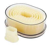 thermohauser 8300031466 - Set di 7 stampi in nylon, a forma di cuore e ondulato, diametro: 4,5-12,3 cm, colore: Bianco