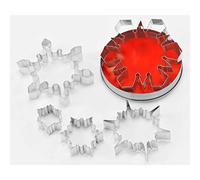 Thermohauser 8300032079 - Set di stampi per biscotti in acciaio INOX, a forma di fiocco di neve, bordo liscio, 5 pezzi, diametro 4,9-14,9 cm, confezionato in scatola di latta