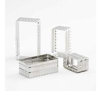 thermohauser 8300032188 - Set di formine per biscotti in acciaio INOX, forma rettangolare, bordo ondulato, 6,4 x 3,7-11,4 x 6,7 cm, in scatola di latta