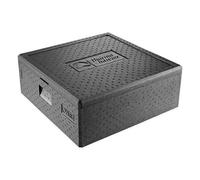 thermohauser EPP - Contenitore termico Pizza Maxi con coperchio, 49 litri, 59,5 x 59,5 x 22,5 cm, colore: Nero