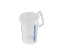 Thermohauser 8300040085 Misurino con Manico Chiuso, 1000 ml, plastica PP, Scala Blu in Litri e millilitri, Trasparente