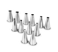 thermohauser Set di 12 ugelli in acciaio inox XXL, diametro di uscita 4-15 mm, altezza 50 mm, metallizzato