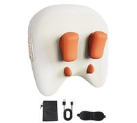 ThermoKnead Neck & Shoulder Massager, ThermoKnead 4D Neck Massager, Four Titanium Massage Nodes, 42°C Precise Heat, Relaxes and Reduces Facial Problems, for Home/Travel (White)