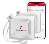 ThermoPro TempPro TP351 Bluetooth Termometro Ambiente Interno Igrometro Umidità Casa Igrometro 80m Temperatura e Umidità Monitor App Controllato 2 Anni Archiviazione Dati Esportazione, 2 pezzi