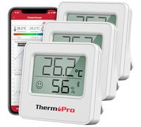 ThermoPro TempPro TP357 Termometro per Ambienti Interni Bluetooth Igrometro Misuratore di Umidità e Monitor Della Temperatura con APP Intelligente e Registrazione dei Dati, 3 pezzi