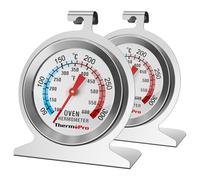 ThermoPro Termometro da Forno Analogico Termometri Forno in Acciaio Inossidabile Termometro da Cucina Interno per Forno Termometro Cucina con Quadrante Grande Argento 2 Pezzi