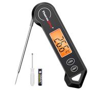 ThermoPro Termometro digitale per carne, termometro per arrosti, pieghevole, termometro per cottura per liquidi, latte, bistecca, termometro da cucina, nero