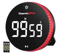 ThermoPro Timer da Cucina Digitale 99 Ore con Magnete e Supporto, Conto Alla Rovescia per Aula con 3 Livelli Volume, Cronometro con Display LED Grande, per Scuola Ufficio e Palestra