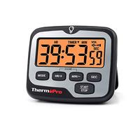 ThermoPro TM01 Timer da Cucina Digitale con Conto alla Rovescia e Cronometro Timer Orologio Magnetico con Sveglia ad Alto Volume Regolabile e Ampio Display LCD Retroilluminato