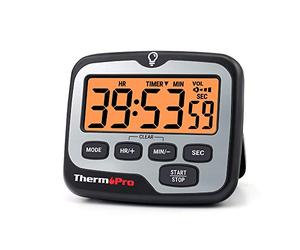 ThermoPro TM01 Timer da Cucina Timer di Cottura Digitale con Grande Display LCD Volume Allarme Timer Multifunzione Regolabile Conto alla Rovescia Retroilluminato