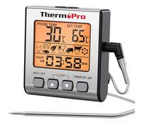 ThermoPro TP16S Termometro digitale per carne, ottimo per grigliare e barbecue, con modalità timer intelligente e retroilluminazione