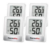 ThermoPro TP49 Termometro Ambiente Interno Igrometro Digitale Misuratore Umidità con Livello di Comfort Termoigrometro per Serra Soggiorno Bianco, 4 Pezzi