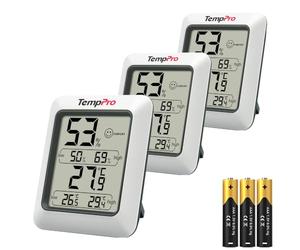 ThermoPro TP50 3 Pezzi Termometro Ambiente Interno Igrometro Digitale per Interni Monitor Misuratore di Temperatura e Umidità per Home Office Nursery Comfort Record Min e Max
