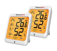 ThermoPro TP53 Termometro Igrometro Interno Misuratore di umidità e Temperatura Ambiente Digitale Termoigrometro Professionale per Casa con Tocca Retroilluminazione, 2 Pacchi