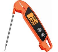 ThermoPro TP603, termometro per carne impermeabile 0,5 °C, termometro preciso per barbecue 3 secondi, reazione rapida, pieghevole, per barbecue, arrosti, barbecue e bevande, nero