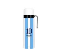 Thermos Argentina Messi N°10 - Design Celeste e Bianco - Acciaio Inox Premium - Mantiene la temperatura 12h - 1L - Edizione Limitata Mondialista.