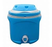 Thermos Borraccia Termica 6 Litri con Rubinetto e Maniglia Contenitore Frigo Acqua in Plastica Bocca Larga Tappo e Contenitore Porta Oggetti - 4 Colori Disponibili (BLU)