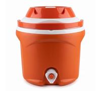 Thermos Borraccia Termica 6 Litri con Rubinetto e Maniglia Contenitore Frigo Acqua in Plastica Bocca Larga Tappo e Contenitore Porta Oggetti - 6 Colori Disponibili (ARANCIO)
