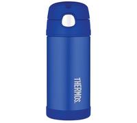 Thermos - Caraffa termica in acciaio INOX, 355 ml, per cannuccia, colore: rosa bottiglia con cannuccia Blu