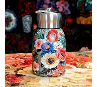 Thermos con isolamento termico, elegante e funzionale, per bevande calde o fredde ovunque tu vada (fiore verde)