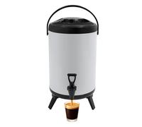 Thermos da 10 litri con beccuccio, dispenser isolato per bevande calde e fredde (bianco) - caraffa in acciaio inox a doppio isolamento - ideale per limonata, tè freddo e caffè