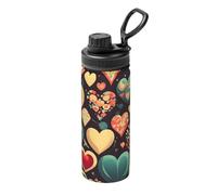 Thermos da esterno in acciaio inox, Heart Crush Flower 510 g, adatto per ciclismo, palestra, basket, thermos da viaggio