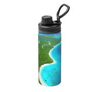 Thermos da esterno in acciaio inox, un'isola nell'oceano da 510 g, adatto per ciclismo, palestra, basket, thermos da viaggio