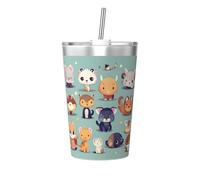 Thermos da viaggio con stampa di simpatici animaletti, bottiglia d'acqua portatile per mantenere caldo e freddo, tazza da viaggio per ufficio e sport in auto