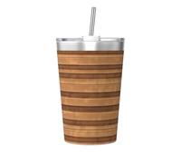 Thermos da viaggio con stampa originale in legno, bottiglia d'acqua portatile per mantenere caldo e freddo, tazza da viaggio per ufficio e sport in auto