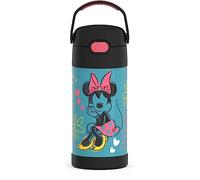 THERMOS FUNTAINER - Borraccia termica in acciaio inox per bambini, con cannuccia e motivo Minnie Mouse