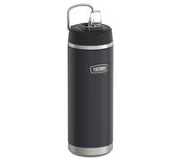 Thermos ICON - Borraccia termica con cannuccia, 0,71 l, colore grafite mat, nero, 12 ore, in acciaio inox, lavabile in lavastoviglie, senza BPA