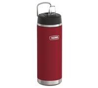Thermos ICON - Borraccia termica con cannuccia, 0,71 l, colore rosso, 12 ore, in acciaio inox, lavabile in lavastoviglie, senza BPA