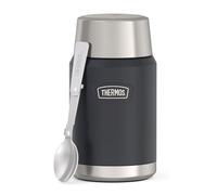 Thermos ICON Food Jar 0,71 l, grigio scuro/grafite mat, contenitore per cibo 710 ml, in acciaio inox 18/8 a doppia parete, mantiene caldo e freddo, con cucchiaio pieghevole, fondo antiscivolo,