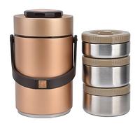 Thermos Isolato da 2,3 Litri per Alimenti Caldi Acciaio Inossidabile 304 3 Livelli Contenitori Termici Impilabili per il Pranzo a Prova di Perdite Contenitori per Zuppe per Alimenti Sottovuoto per(2#)