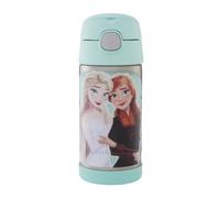 Thermos Kids FUNTAINER STRAW BOTTLE DISNEY 0,35 l, Frozen II, bottiglia termica per bambini in acciaio inox con cannuccia, 12 h freddo, lavabile in lavastoviglie, ermetica senza anidride carbonica,