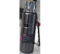 Thermos King Caraffa Grande in Acciaio Inox, con Bicchiere e Manico, 1,2 l, Colore: Grigio