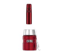 Thermos Light & Compact in Acciaio Inox, Rosso, 0,5 Litri + Thermos Speisegefäß Stainless King Edelstahl Lackiert Cranberry 0, 47 L