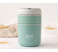 Thermos Pappa Neonato Inox 710 ml con Cucchiaio e Scomparti Verde Salvia Kiokids