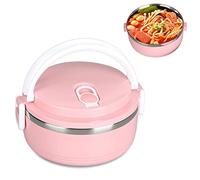 Thermos per cibi Caldi, portapranzo, Scatola Termica impilabile per Alimenti Caldi, Contenitore Isolante per Alimenti Caldi in Acciaio Inox 304 contenitori per Alimenti (Rosa)