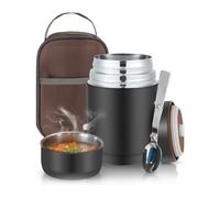 Thermos Portavivande in Acciaio con Cucchiaio e Borsa Inclusi