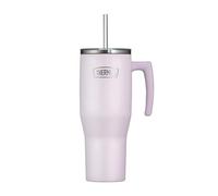 Thermos REFRESHING SERIES - Bicchiere isolante da 1,1 l, con cannuccia e manico per viaggi, lavoro o casa, in acciaio inox a doppia parete insapore
