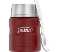 THERMOS Stainless King VacuumInsulated Food Jar with Spoon 16 Ounce Rustic Red