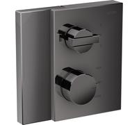 Thermostat de bord AXOR de taille manuelle, dissimulé, avec vanne d'arrêt et de commutation, taillé en diamant, 46761330, 46761330, Colorazione: Cromo nero lucido